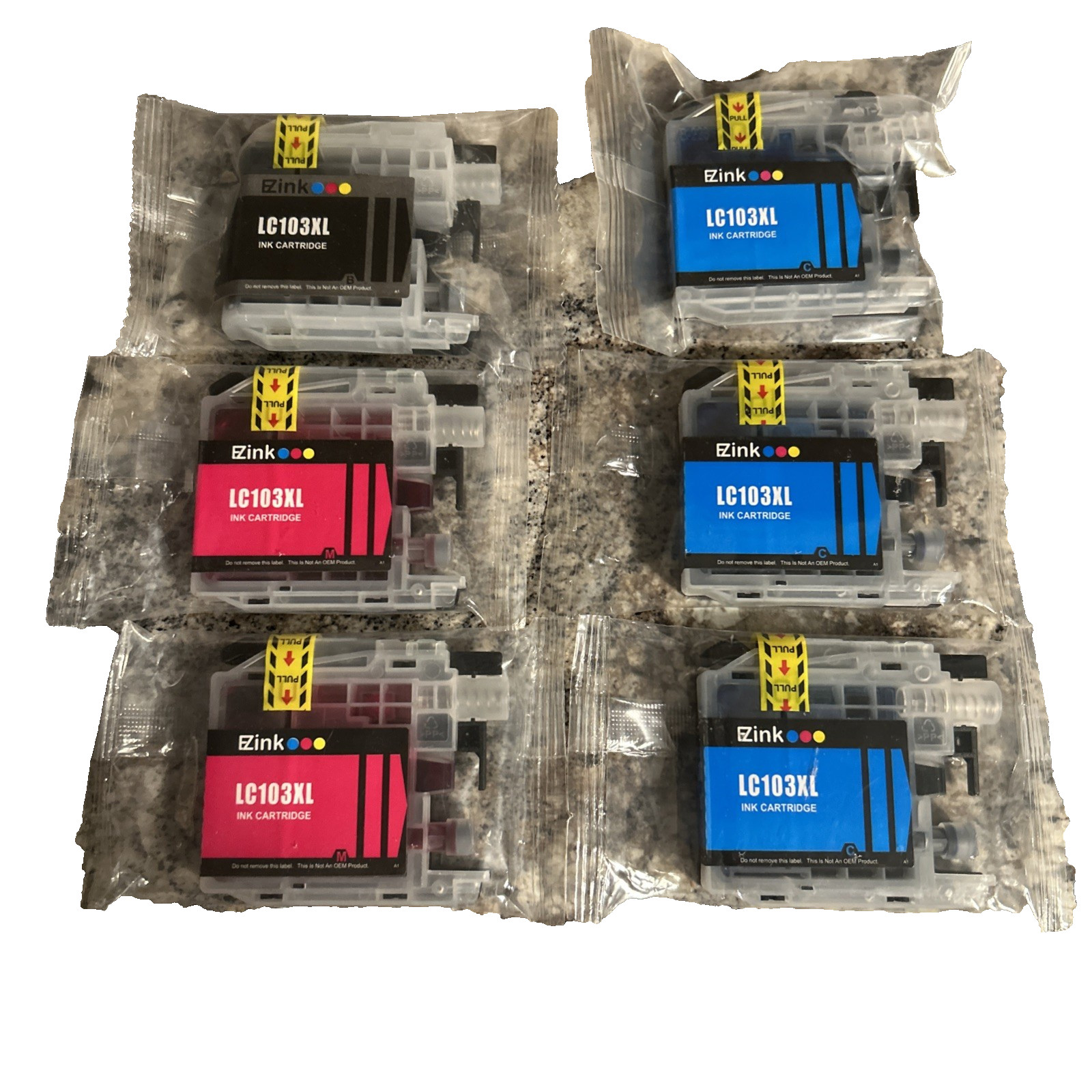 Lot of 6 EZ Ink - Ink Replacement Cartridges for Brother LC103XL