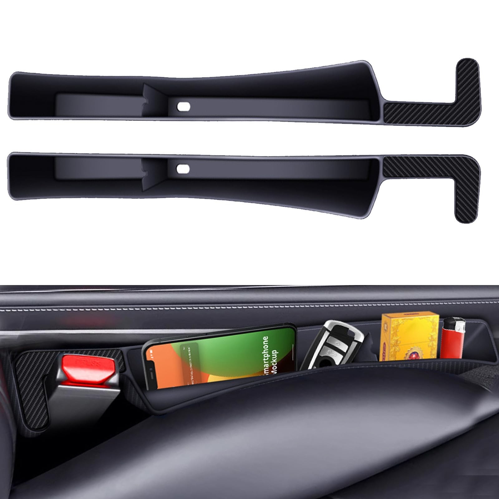 2PCS Car Seat Gap Filler, Vehicle Seat Organizer for Avoiding Dropped Items, ...