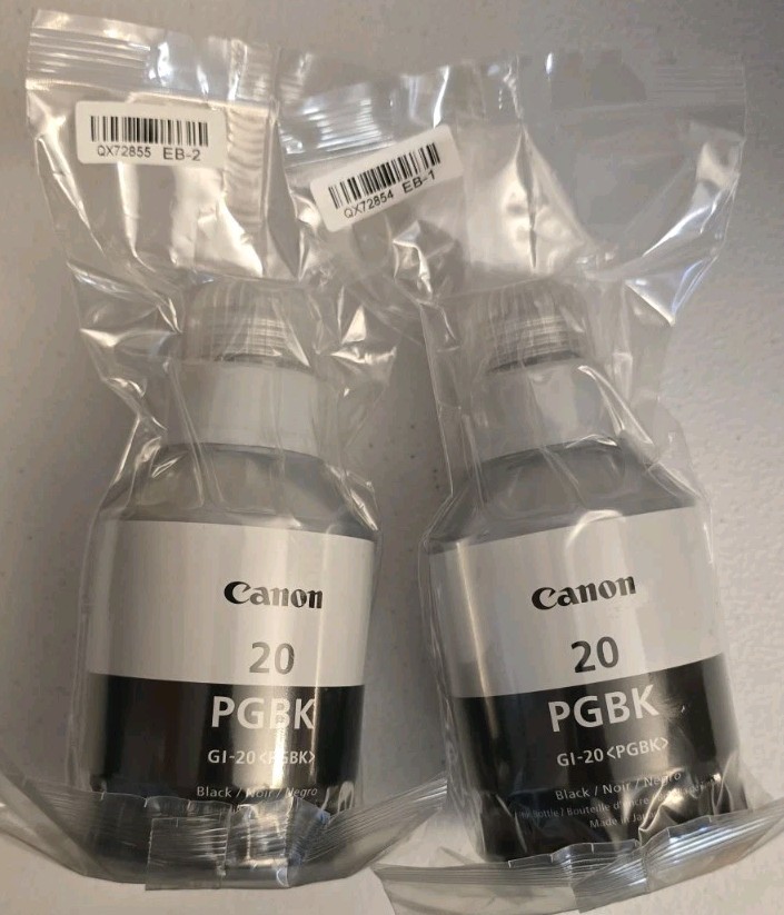 2 Canon 20 PGBK Black  170 ml New Sealed No Box