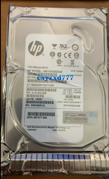 Fit HP 657750-B21 1TB 6G SATA 7.2K 3.5in MDL SC HDD Hard Drive 657739-001 new