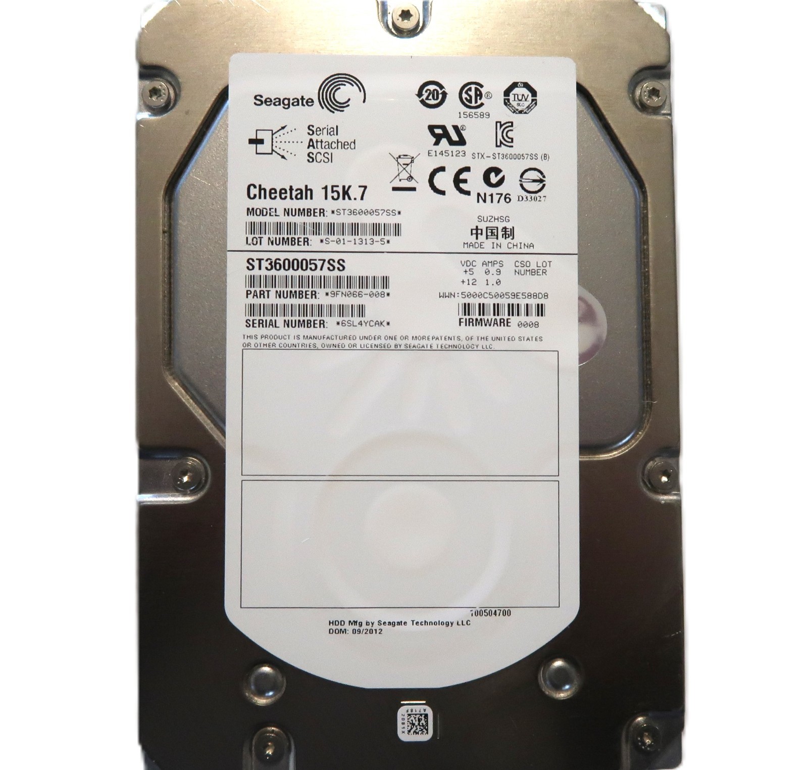 Seagate Cheetah 15K.7 ST3600057SS 9FN066-008 0008 3.5" 600gb SAS hard drive