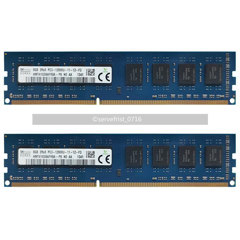 Hynix DDR3 RAM Memory Kit 16GB (2x 8 GB) 2RX8 PC3-12800U 1600 MHz Desktop 240pin
