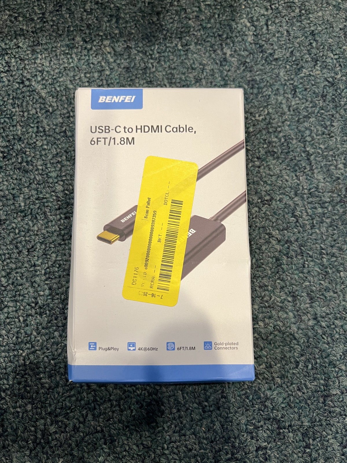 BENFEI USB-C to HDMI 4K@60Hz HDR Cable 6ft - Black, Gold Plated Connectors