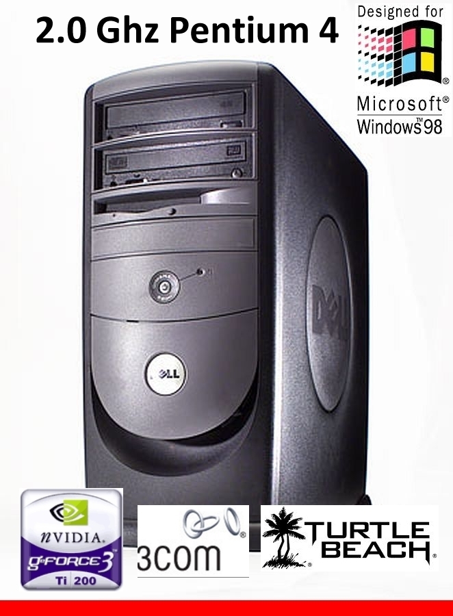 MAXXED RETRO Dell Windows 98 SE / DOS Computer Pentium 4 Win98 / XP Dual Boot