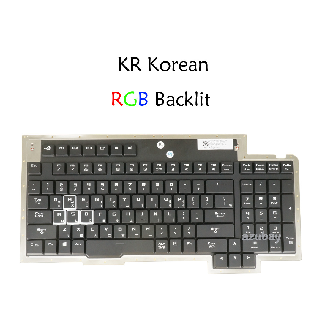 AR KR Laptop Keyboard for ASUS ROG G800V G800VI GX800VH V154262CS1, RGB Backlit