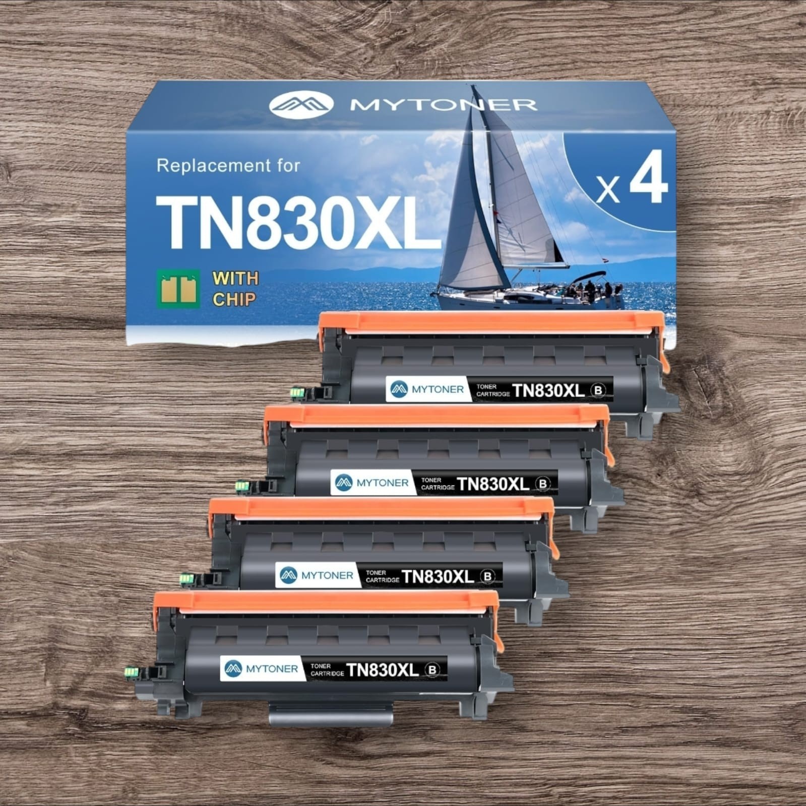 1-4PK TN830 TN830XL High Yield Black Toner Cartridge for Brother DCP-L2640DW