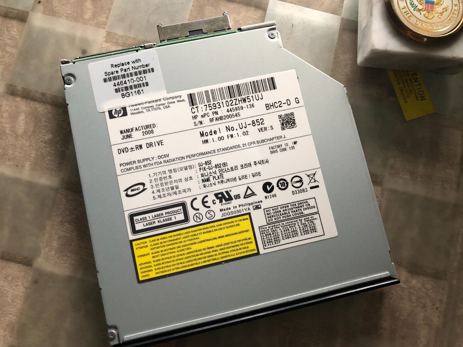 HP Genuine NC6400 NC8230 6910p 6930p 2530p 2730p NW8240 MULTIBAY II DVD Burner