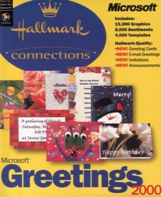 MS Greetings 2000 PC CD create custom Hallmark cards templates graphics tools