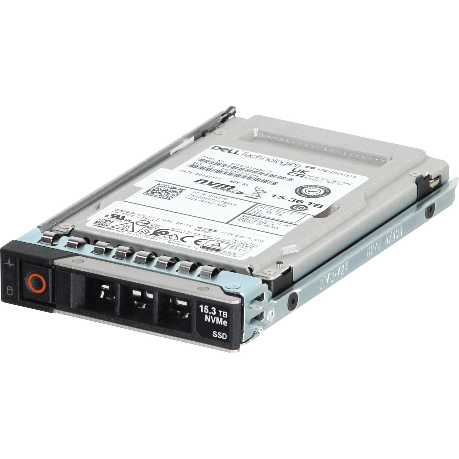 3PCS Dell 15.36TB Enterprise NVMe Gen4 RI TLC 2.5 SSD CM7-R (DX2PD-CDN)