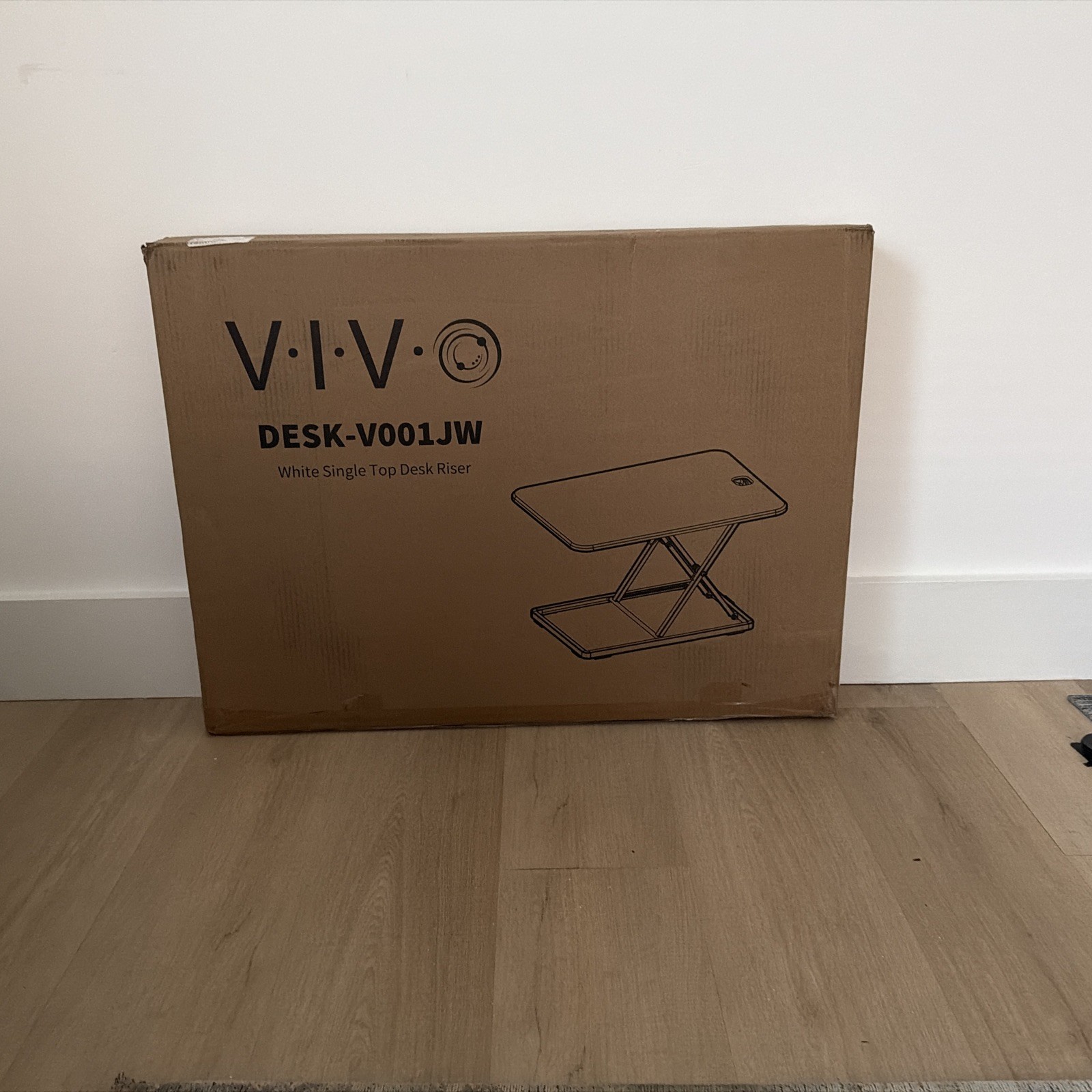 VIVO White Ultra Slim 26" Desktop Converter, Sit Stand Tabletop Monitor Riser