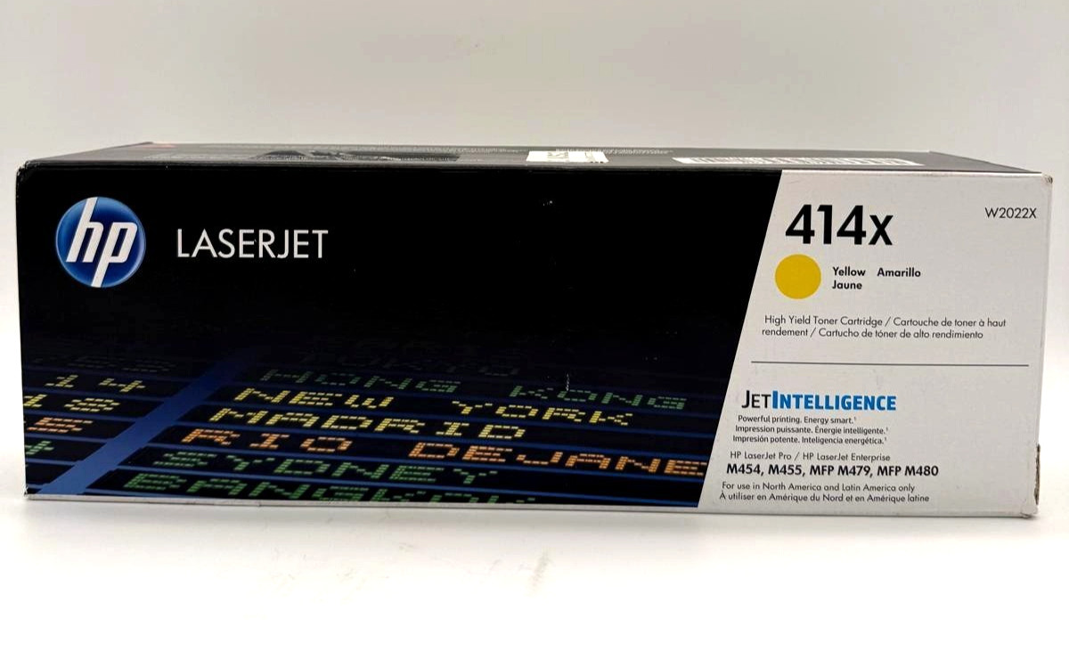 Genuine HP 414X W2022X Yellow High Yield Toner Cartridge New Sealed OEM