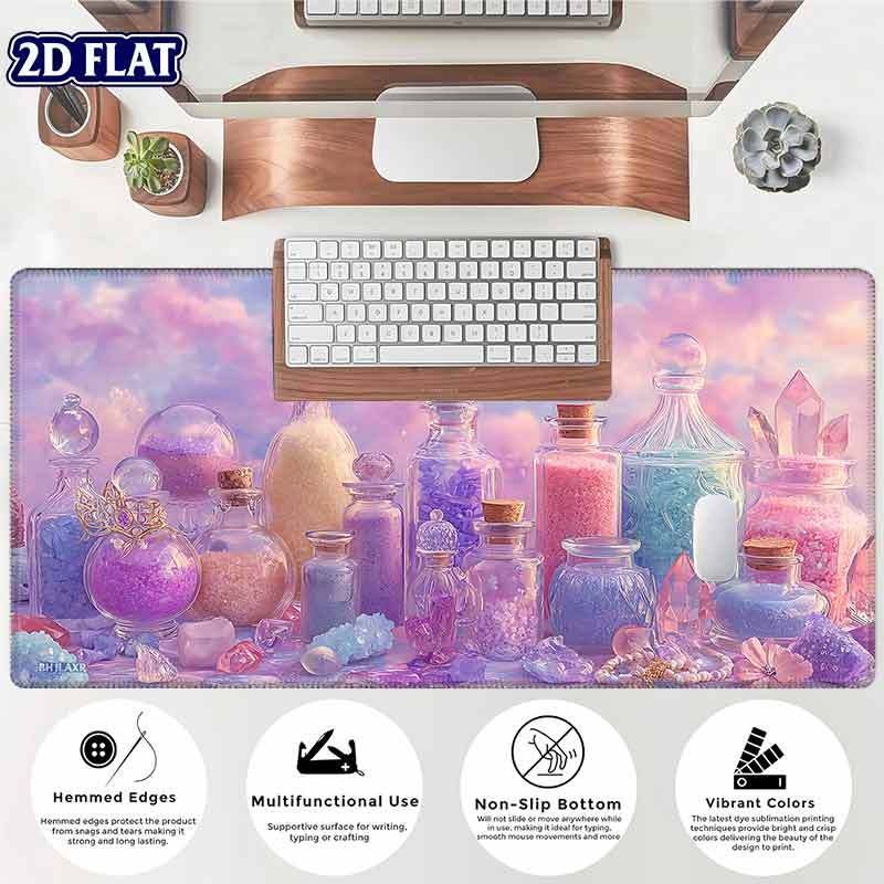 1pc BHJLAXR XXL Kawaii Potion & Desk Mat - Non-Slip Rubber Base, Stitched Edge