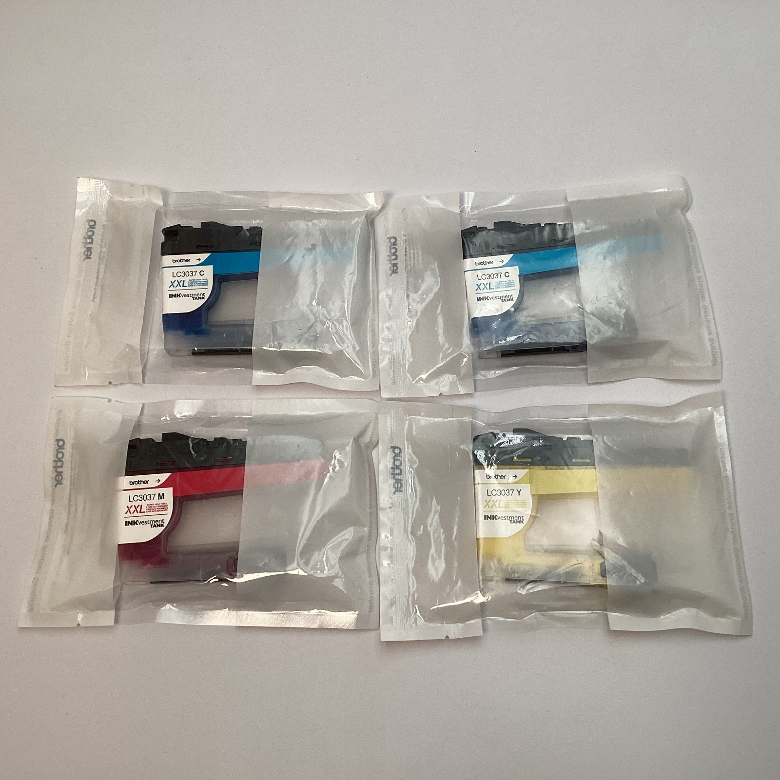 (Lot of 4) Brother LC3037 XXL Ink Cartridges Cyan, Magenta & Yellow - New Sealed