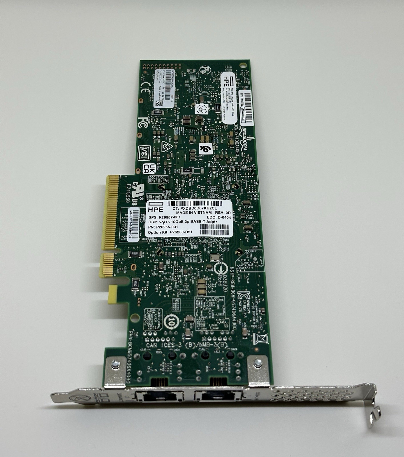 HPE P26255-001 BroadcomBCM57416 Ethernet 10Gb 2-PortBase-T Network Adapter *NEW*