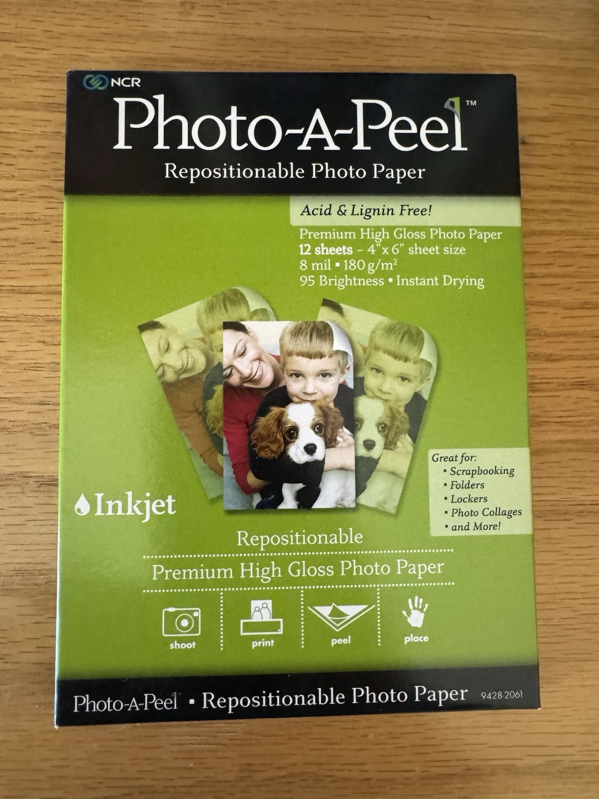 NCR Photo A Peel Repositionable High Gloss Photo Paper 4 x 6 Acid Free  (9) 