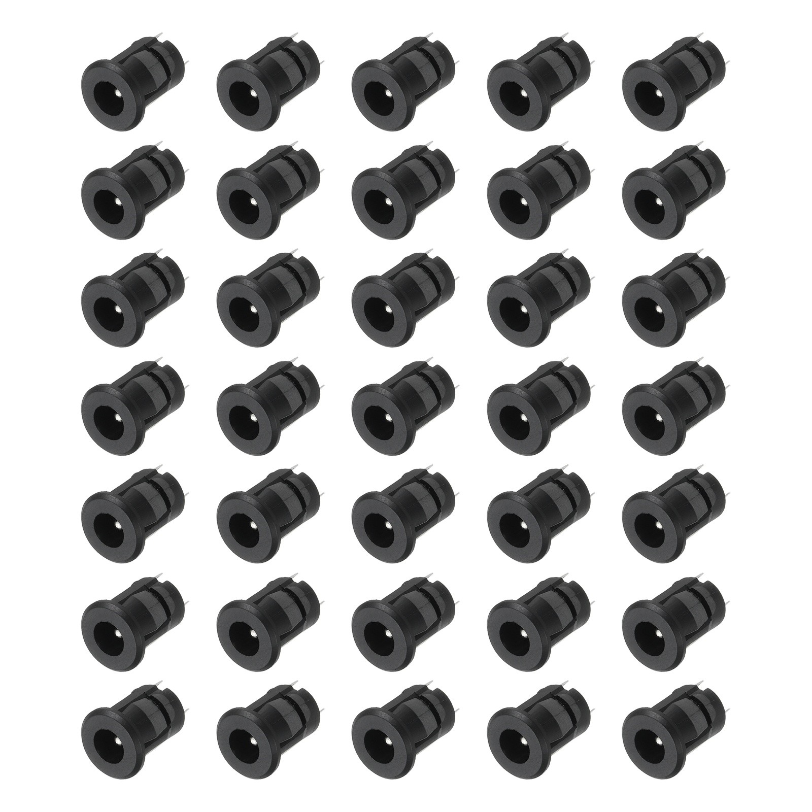 40pcs DC5521 Power Jack, 30V 0.5A 12x12x18.5mm 2 Pin, Black