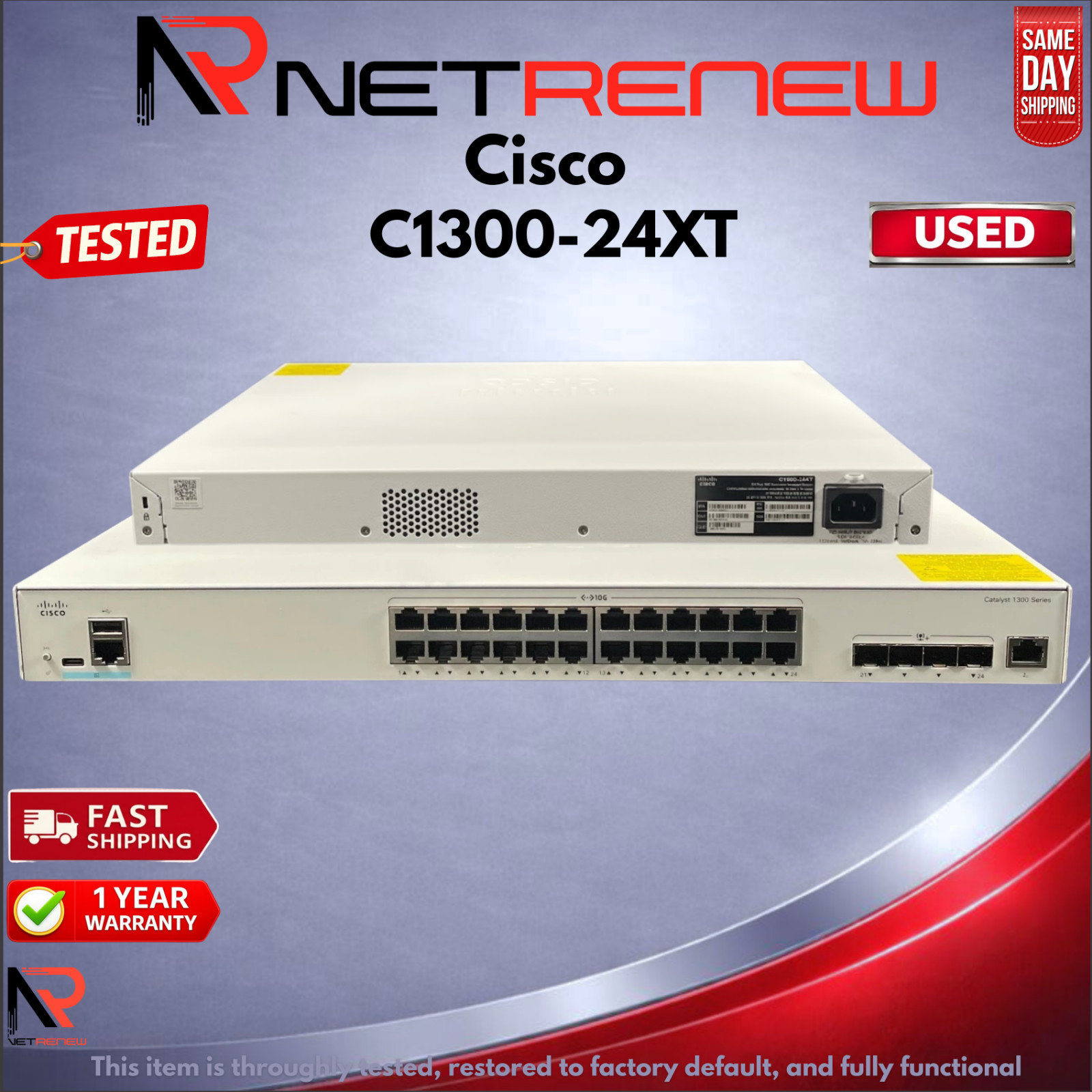 Cisco C1300-24XT Catalyst  24x10G + 4x 10G SFP+ Uplink  Switch 24Port