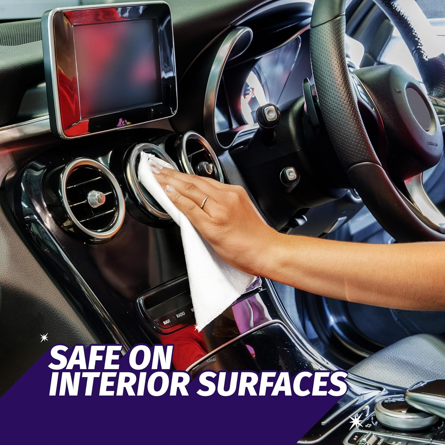 Windex Auto Wipes for Car Windows, Mirrors and Screens, Pre-Moistened Car Cle...