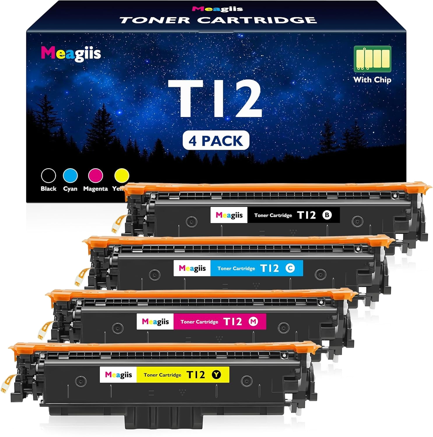 T12 / T12L Toner Cartridge 4-Pack with Chip for Canon imageCLASS X & i-SENSYS X