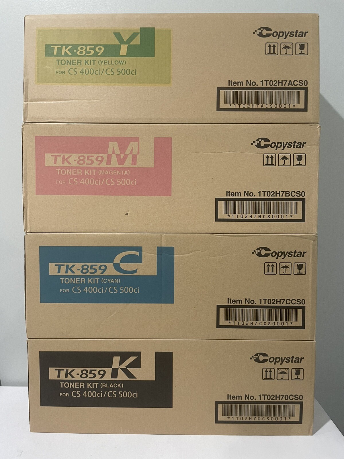Kyocera TK-859 Set of 4 Colors KCMY Toners for CS 552ci CS 500ci CS 400ci NEW