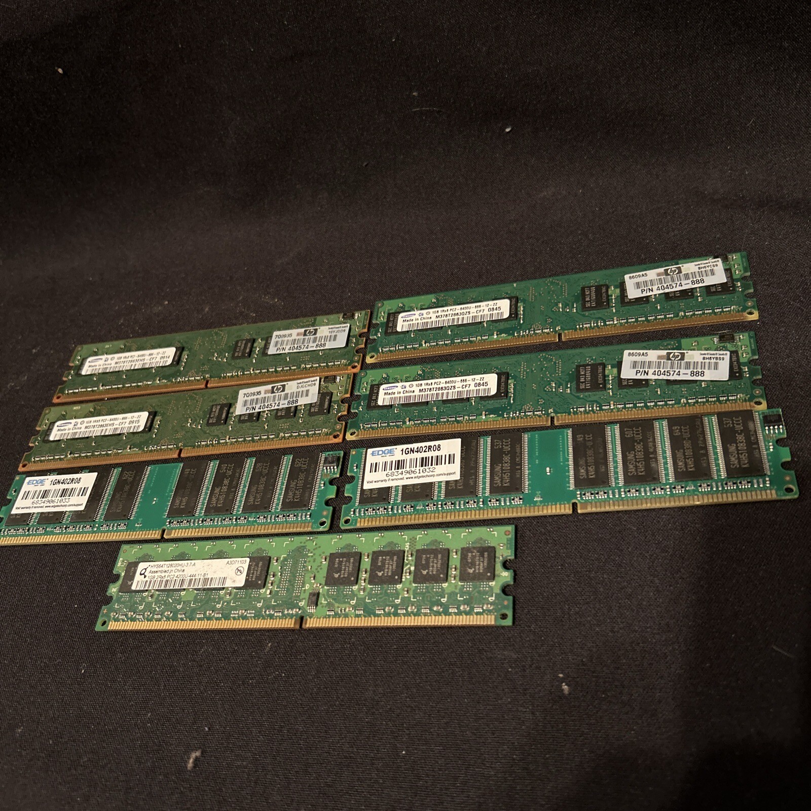 Lot of (7) Samsung & More RAM (Used) 1gb X 7 404574-888 PC MEMORY WORKING