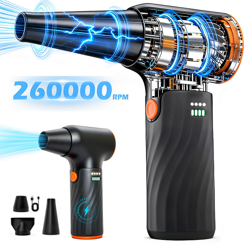 260000RPM Electric Air Duster Cordless Mini Jet Dry Blower Portable Turbo Fan US