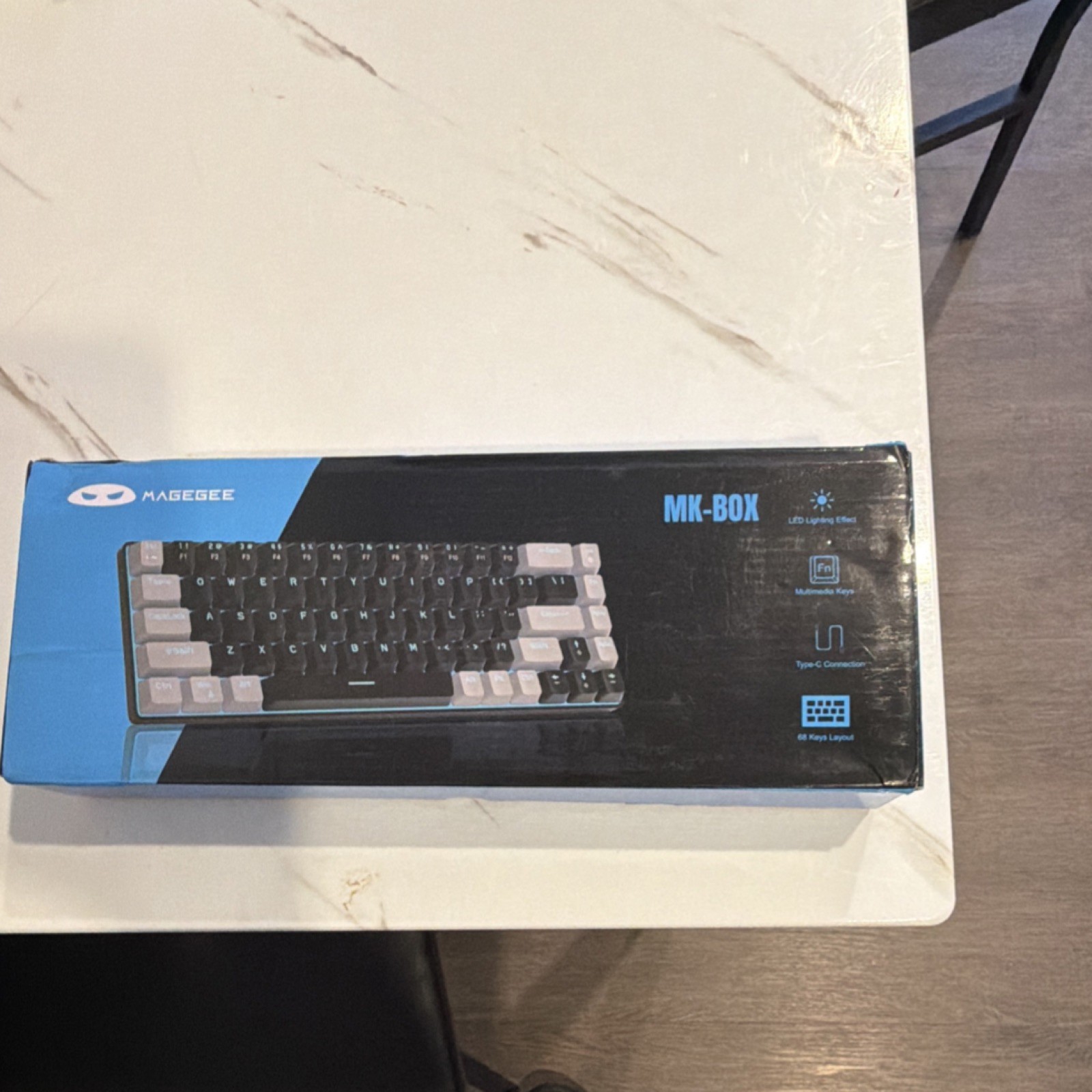 MAGEGEE MK-BOX Mechanical Keyboard Type-C LED Multimedia Black Gray QWERTY