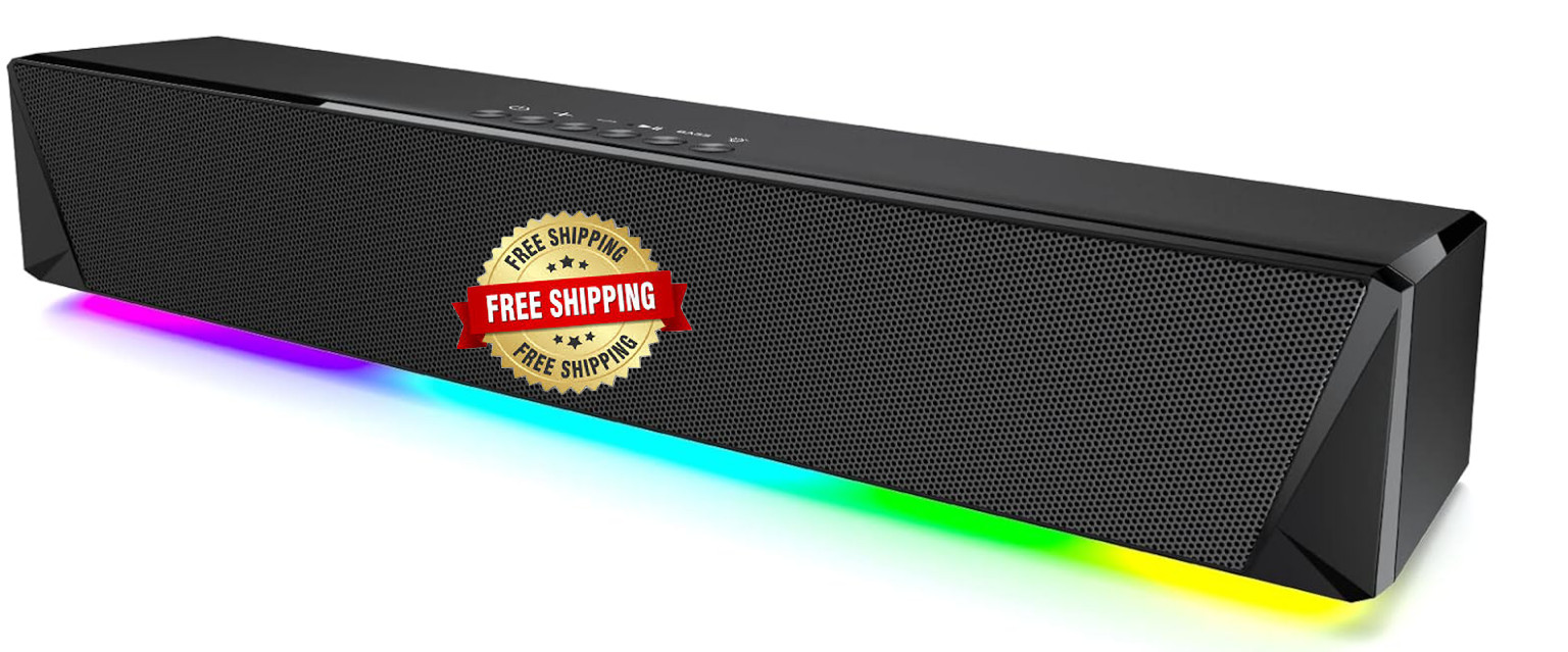 Altavoces De Ordenador Para Monitor De Juegos De Escritorio Con Bluetooth US New
