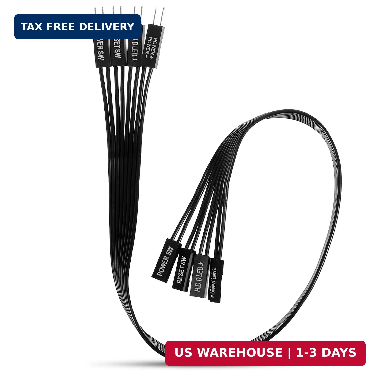 Motherboard Front Panel Extension Cables, Front Panel Connector, 24awg Flat Ribb