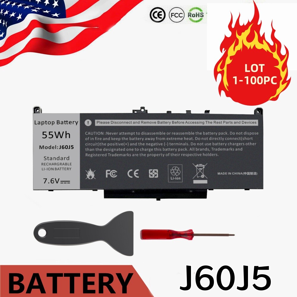 LOT Battery J60J5 For Dell Latitude E7270 E7470 1W2Y2 R1V85 451-BBSX 451-BBSY US