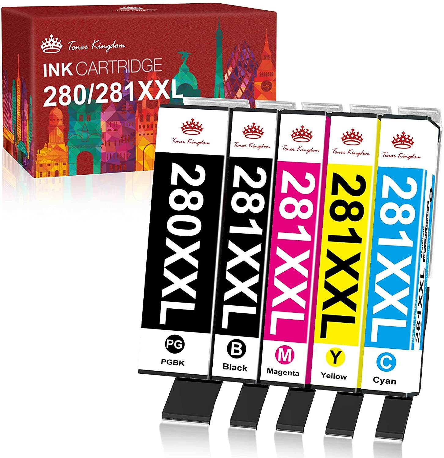 5 pack Ink Cartridge For Canon PGI-280XXL CLI-281XXL PIXMA TR7520 TR8520 TS9120 