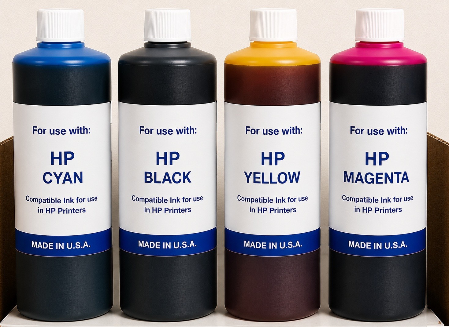 4 x PREMIUM COMPATIBLE BULK INK FOR BLACK HP Smart Tank 5103 C-Y-M-K