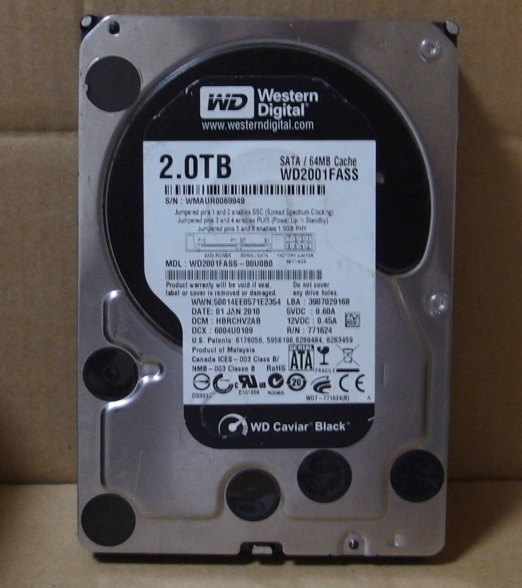hdd035 WDC WD2001FASS 2TB 23029 hours HDD 3.5-inch Used