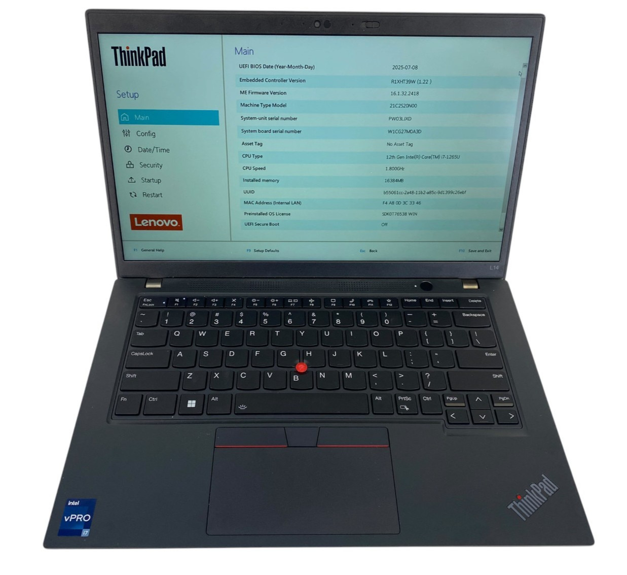 Lenovo ThinkPad L14 Gen 3 14" 1.8GHz i7-1265U 16GB RAM 512GB SSD Win 11 Pro
