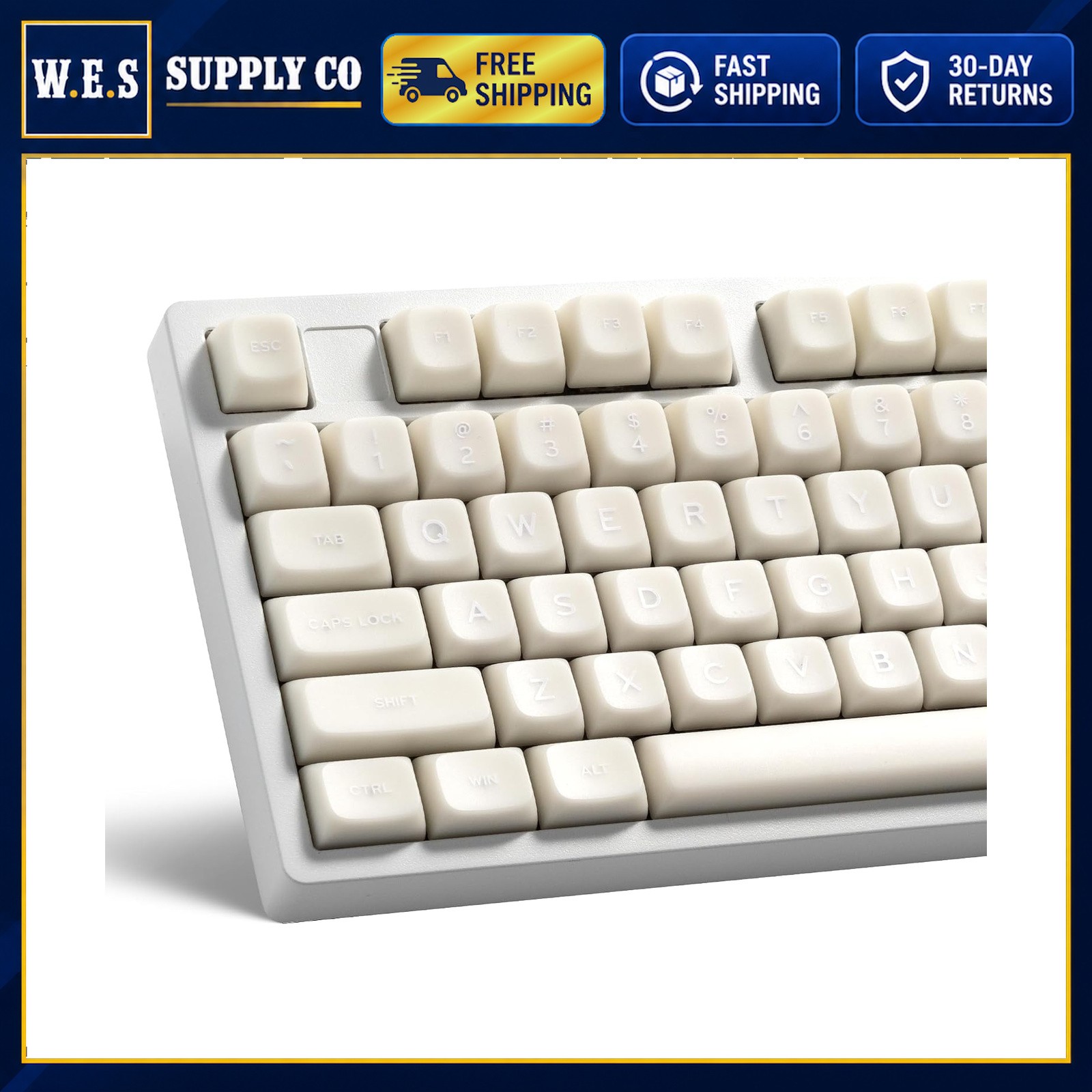 Mechanical Keyboard Keycaps 132 Keys PBT White Jade MDA Profile