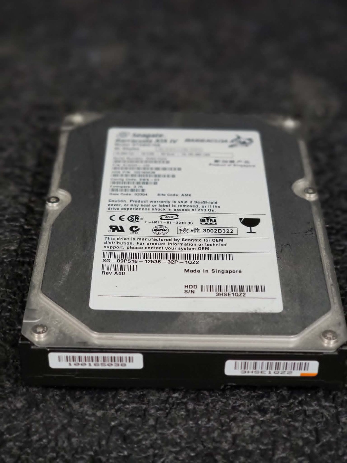 Seagate 9T6002-132 ST340016A 40GB 7.2K RPM 2 MB Ultra ATA/100 3.5"HDD Hard Drive