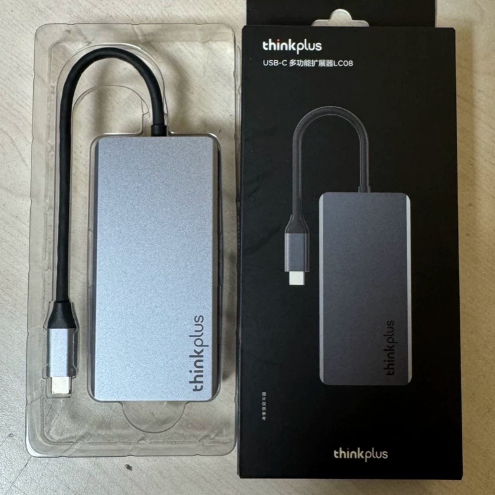 Original Lenovo Thinkplus USB-C Hub Multi-functional Extender 8-in-1 Dock LC08 