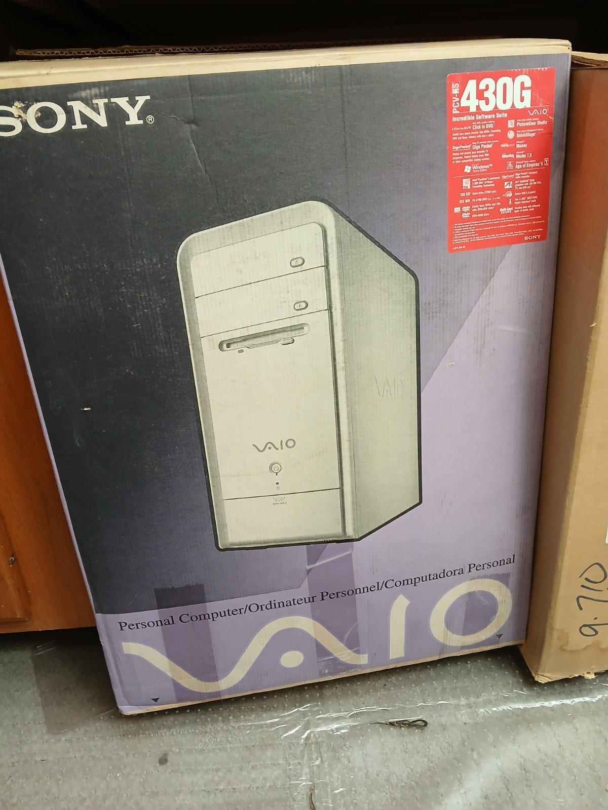 Sony VAIO PCV-RS430-G Desktp Computer Set Up To Copy DVD's Original Box