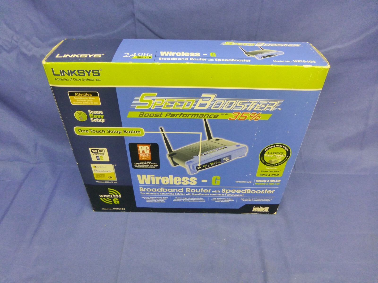 Linksys Wireless-G 2.4 Ghz Broadband 4PORT 802.11g Router WRT54GS Open Box