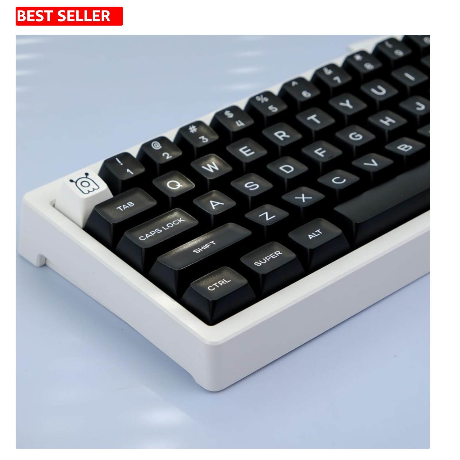 Keycaps Set 142 Keys PBT Doubleshot SA Profile Black Translucent White Keyboard