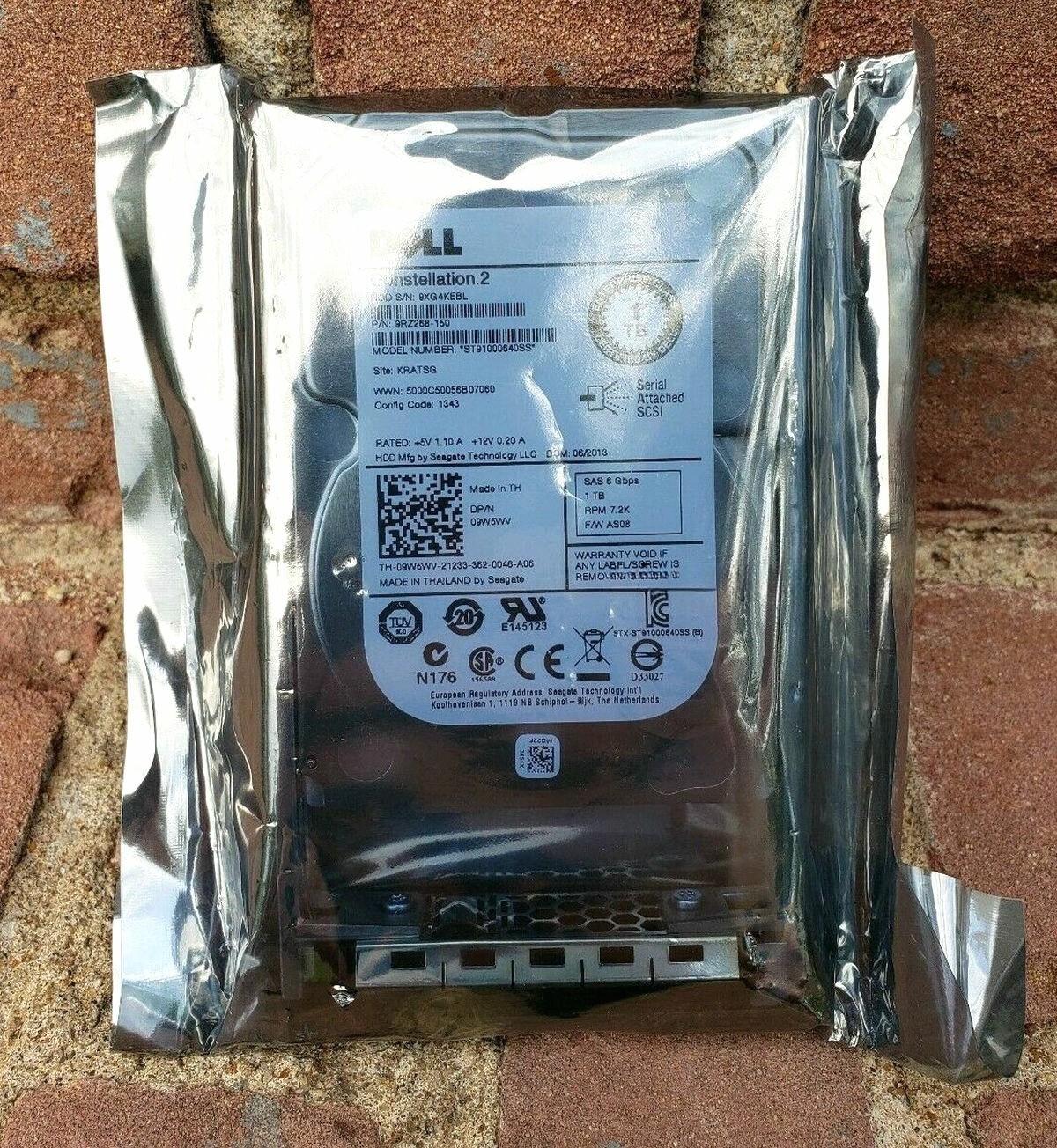 FOR Dell 09W5WV 9W5WV ST91000640SS 1TB 7.2K 2.5" 6G SAS HARD DRIVE w/ Tray