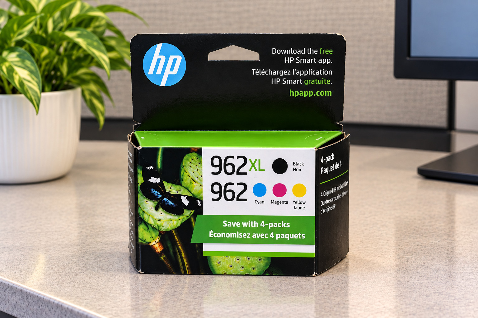 Genuine HP 962XL Black & 962 Combo Cyan/Magenta/Yellow Exp: June 2027 New