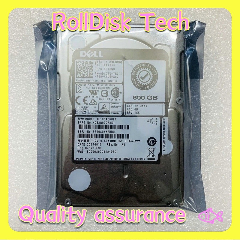 1pcs Dell 600GB 15K 12G SAS 2.5" Enterprise HDD Hard Drive 0DYDW0 AL13SXB60EN
