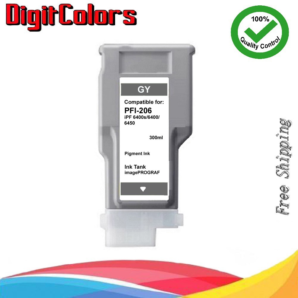 PFI206 Gray Ink Tank Cartridge For Canon IPF 6400s 6400 6450 PFI206GY