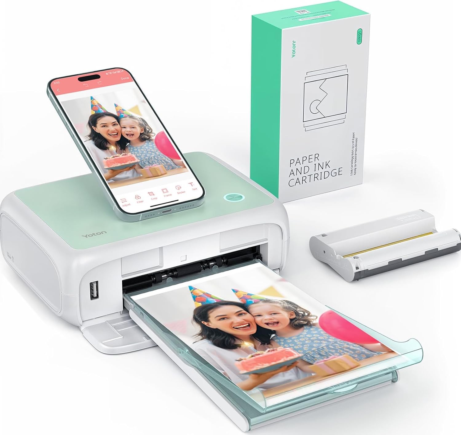 YOTON photo printer, 54-sheet (4-inch x 6-inch) photo paper tray