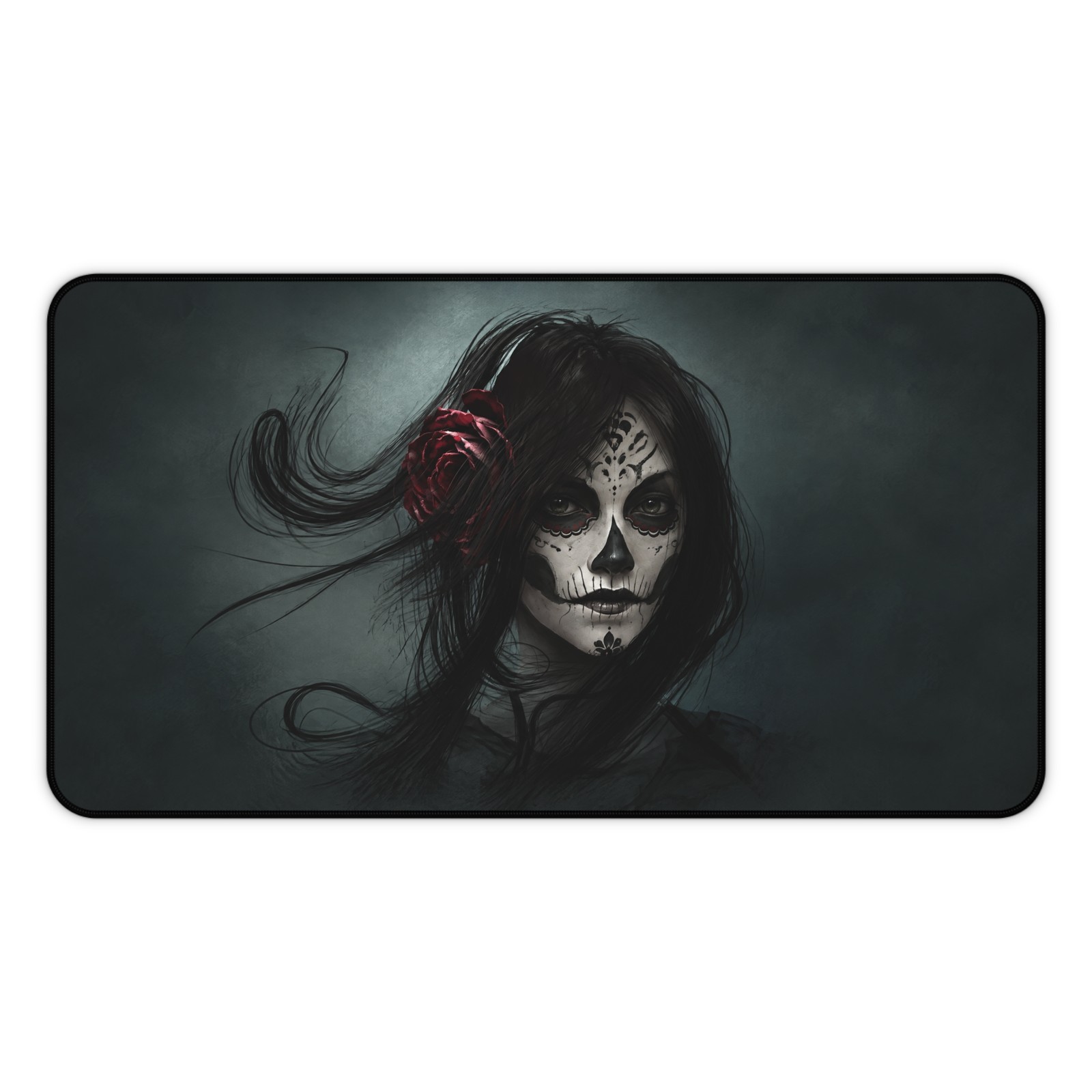 Gothic Sugar Skull Woman Desk Mat Dark Day of the Dead Gaming Mousepad Mouse Pad