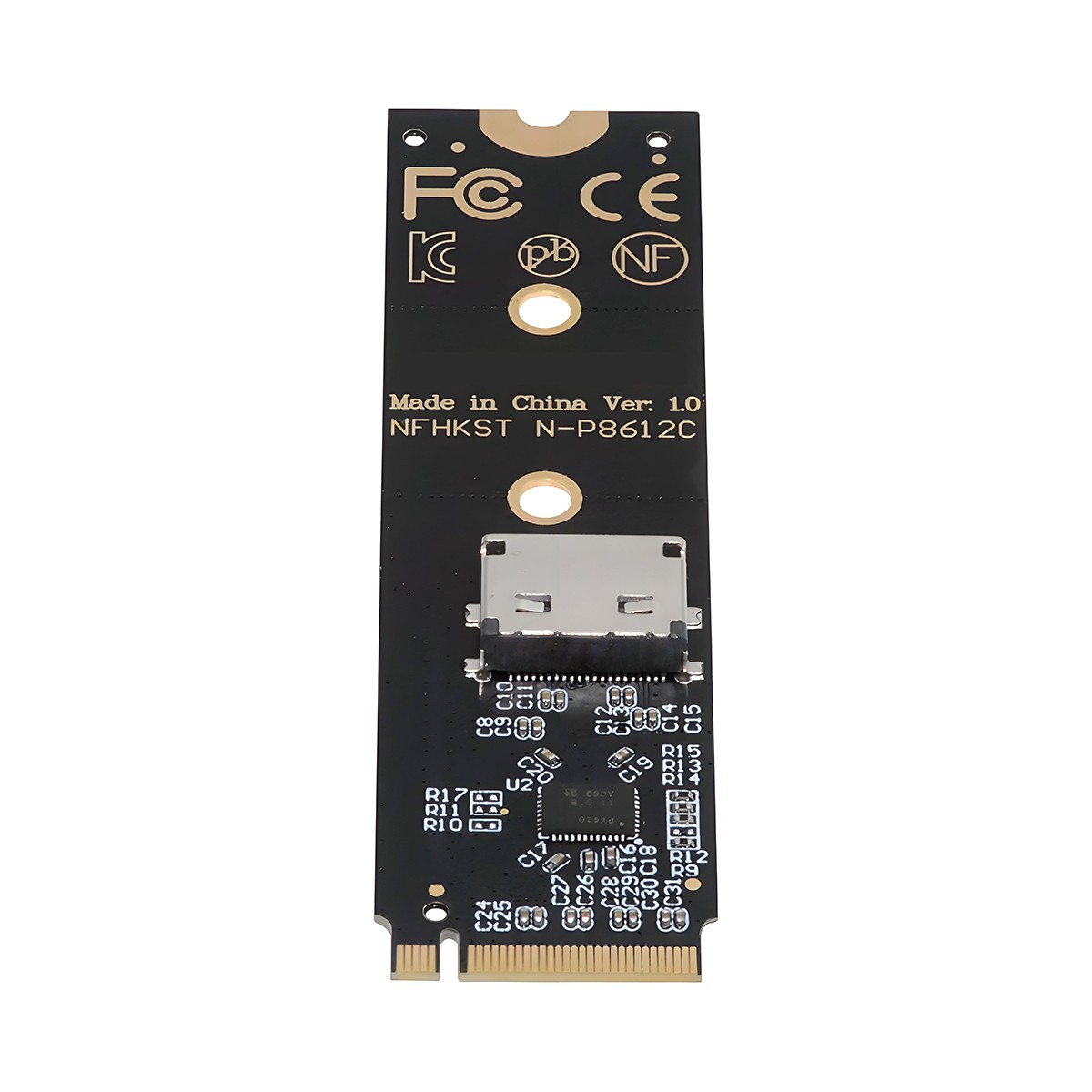 2280 PCI-E M.2 M-key NVME to Oculink SFF-8612 Host Adapter with Linear Redriver