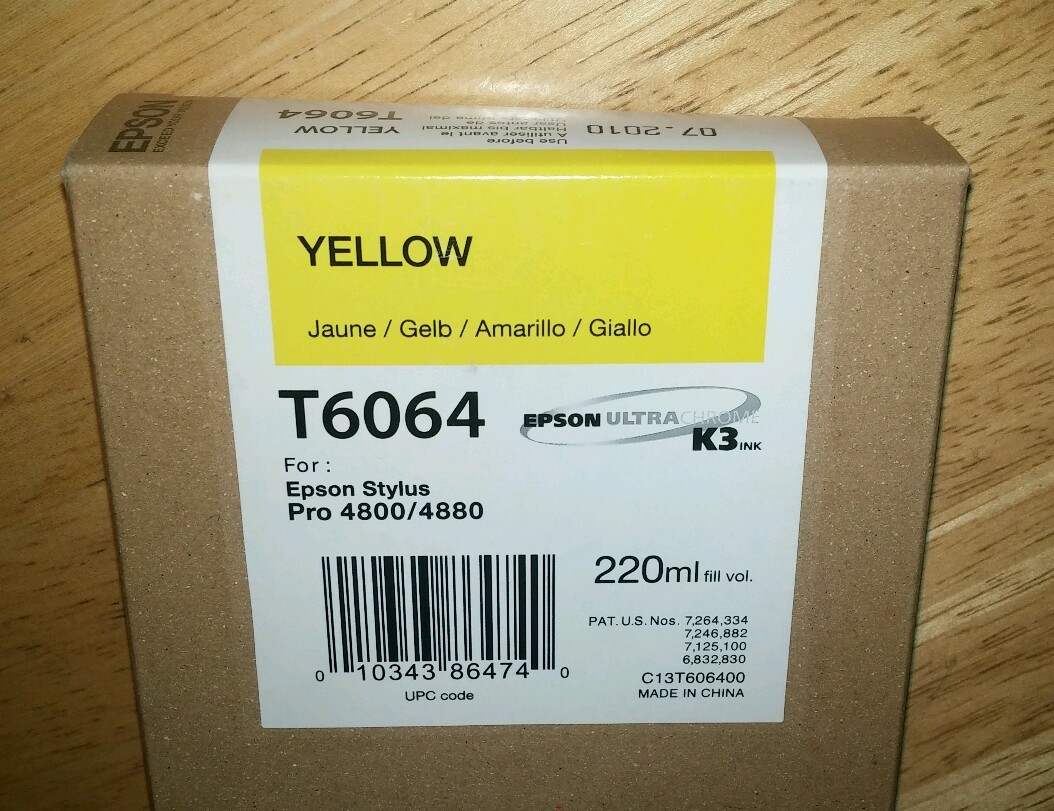 01-2021 New GENUINE EPSON T6064 YELLOW 220ml K3 INK For STYLUS PRO 4800 4880