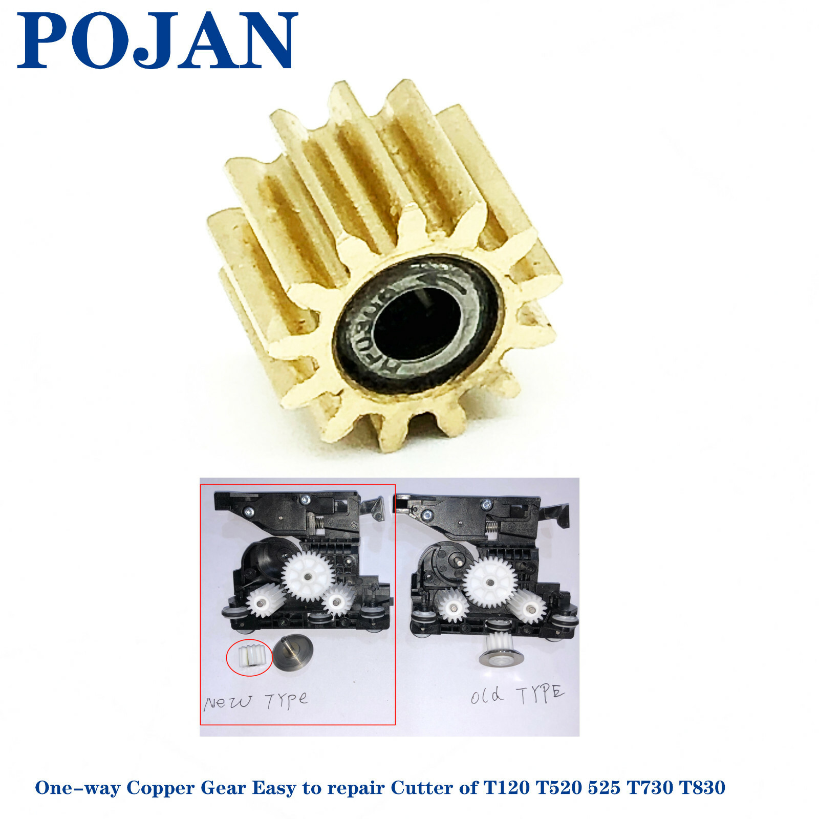 2X Copper Gear CQ890-67091 CQ890-67108 HP T120 T520 T525 T730 T830 Cutter kit