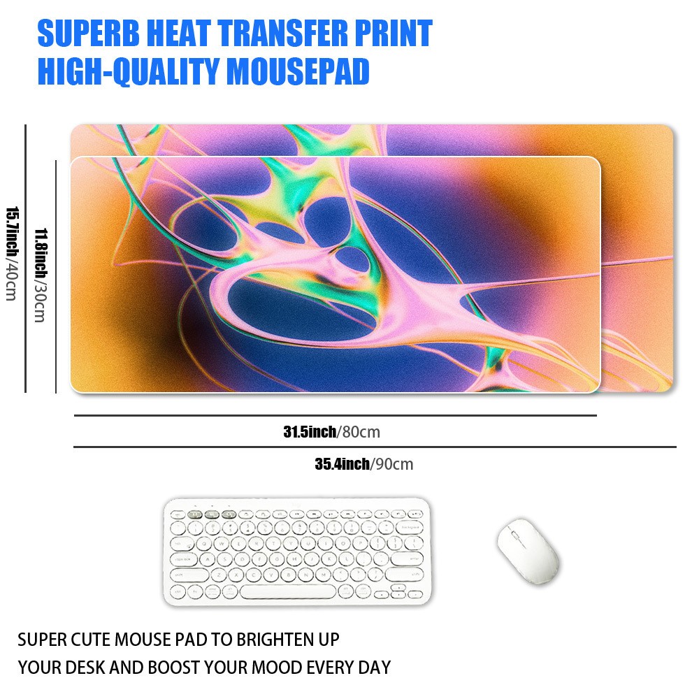 1pc XXL Large Dopamine Phantasmagoric Fluid Abstract Mouse Pad with Neon Liqui